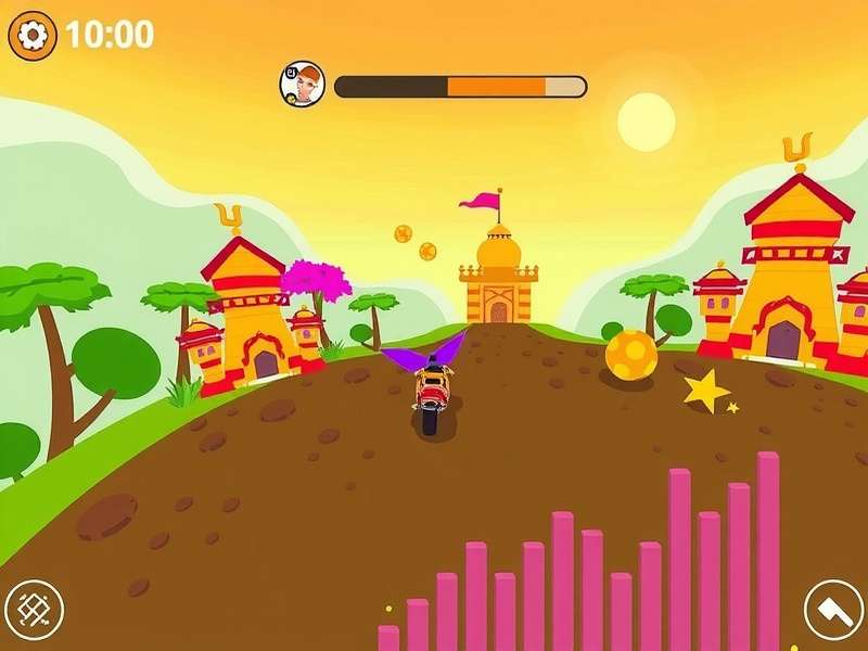 Nirvana Nut Racer gameplay screenshot showing vibrant Indian environments